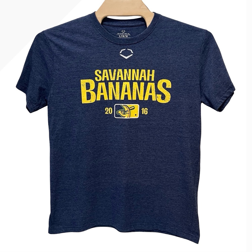 Savannah Bananas EvoShield Men's Large Navy Baseball Graphic T-Shirt